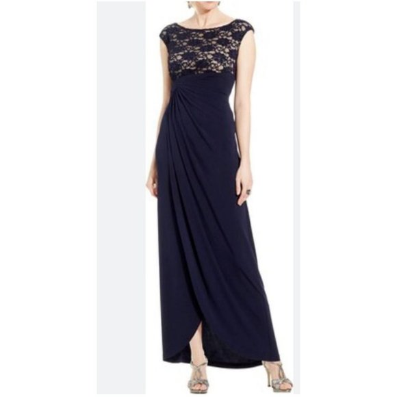 Connected Dress Blue 12 Long Sequin Wedding Party Formal Cruise New Washable - Picture 1 of 11